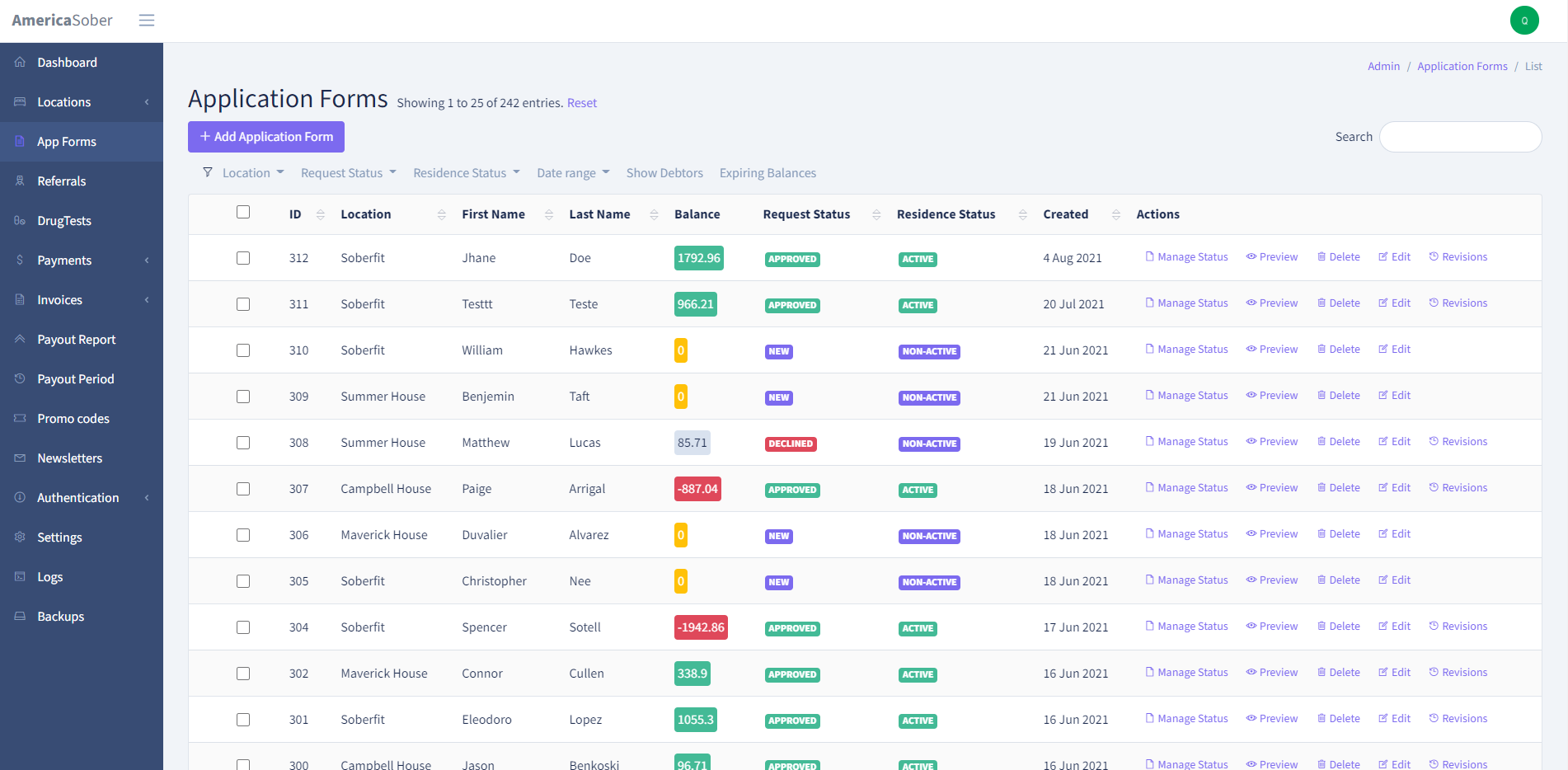 Customer profile user interface